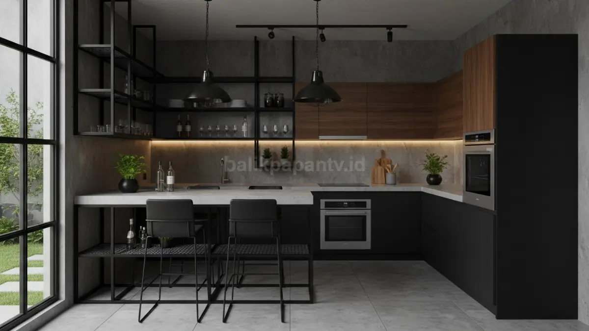 L Industrial dengan Sentuhan Besi Hitam