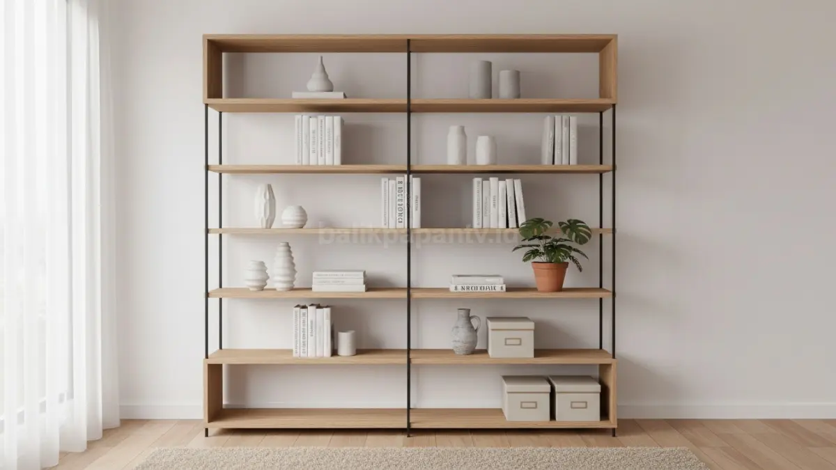 Lemari hias terbuka (open shelf)