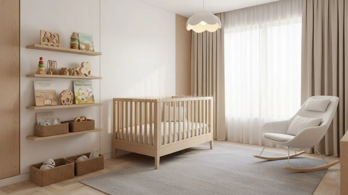 Kamar bayi dengan penataan aman dan rapi menciptakan ruang nyaman untuk aktivitas harian

