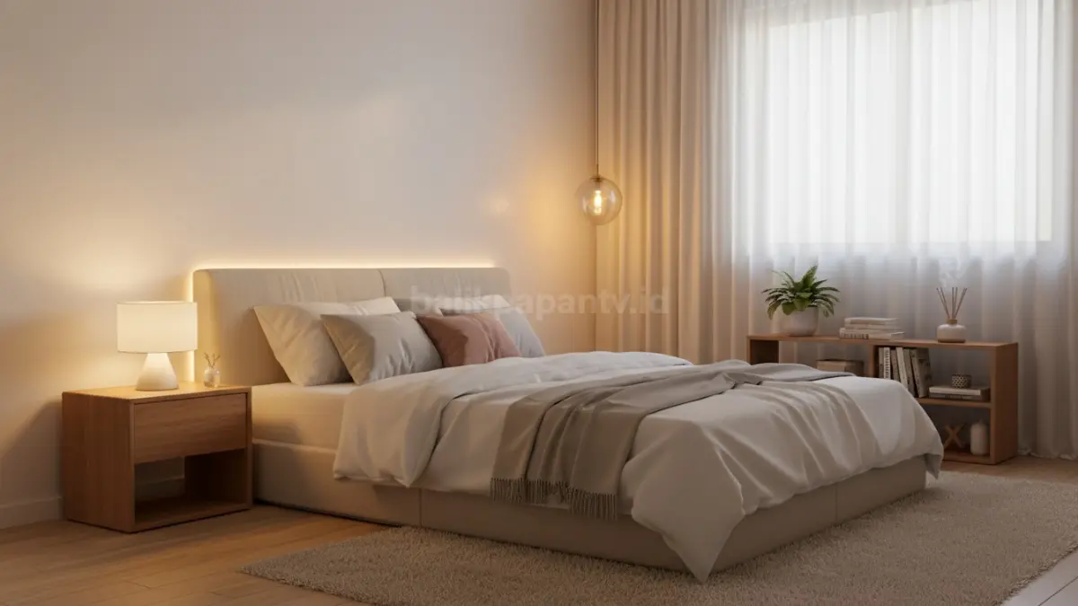  Kamar dengan Ambient Lighting Hangat