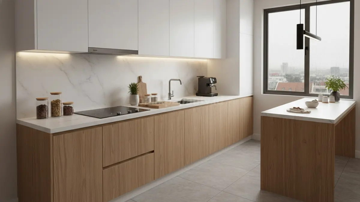 Kitchen Set Linear Satu Dinding