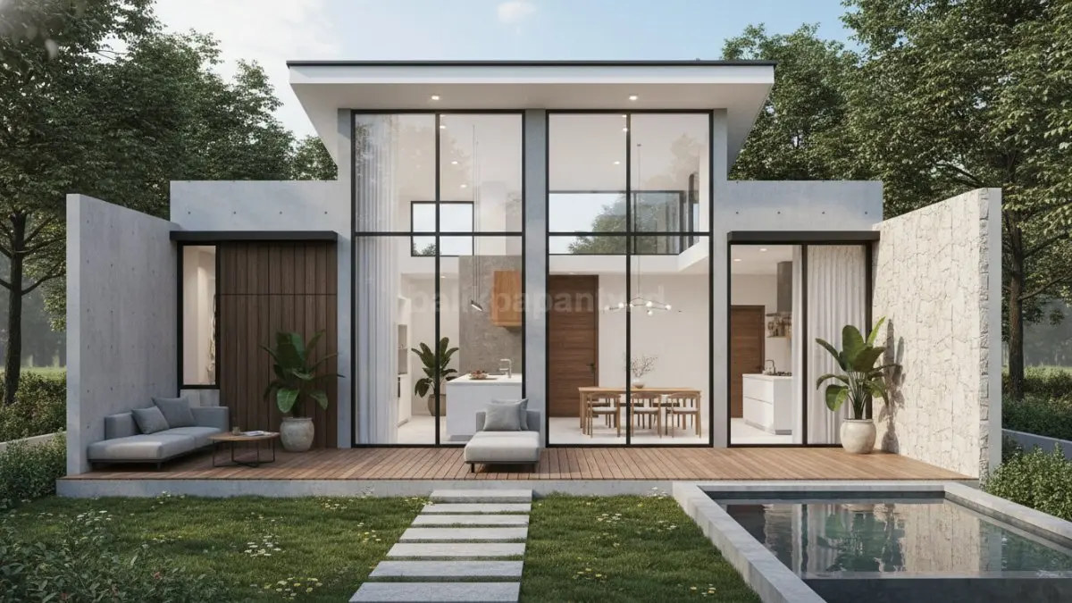 Model rumah kecil minimalis modern dengan desain open space dan pencahayaan alami