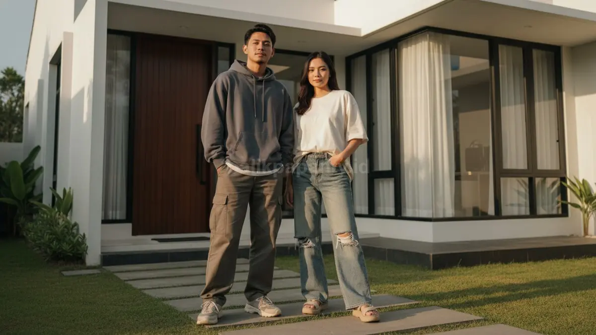 Outfit baju oversize kekinian dengan gaya kasual modern
