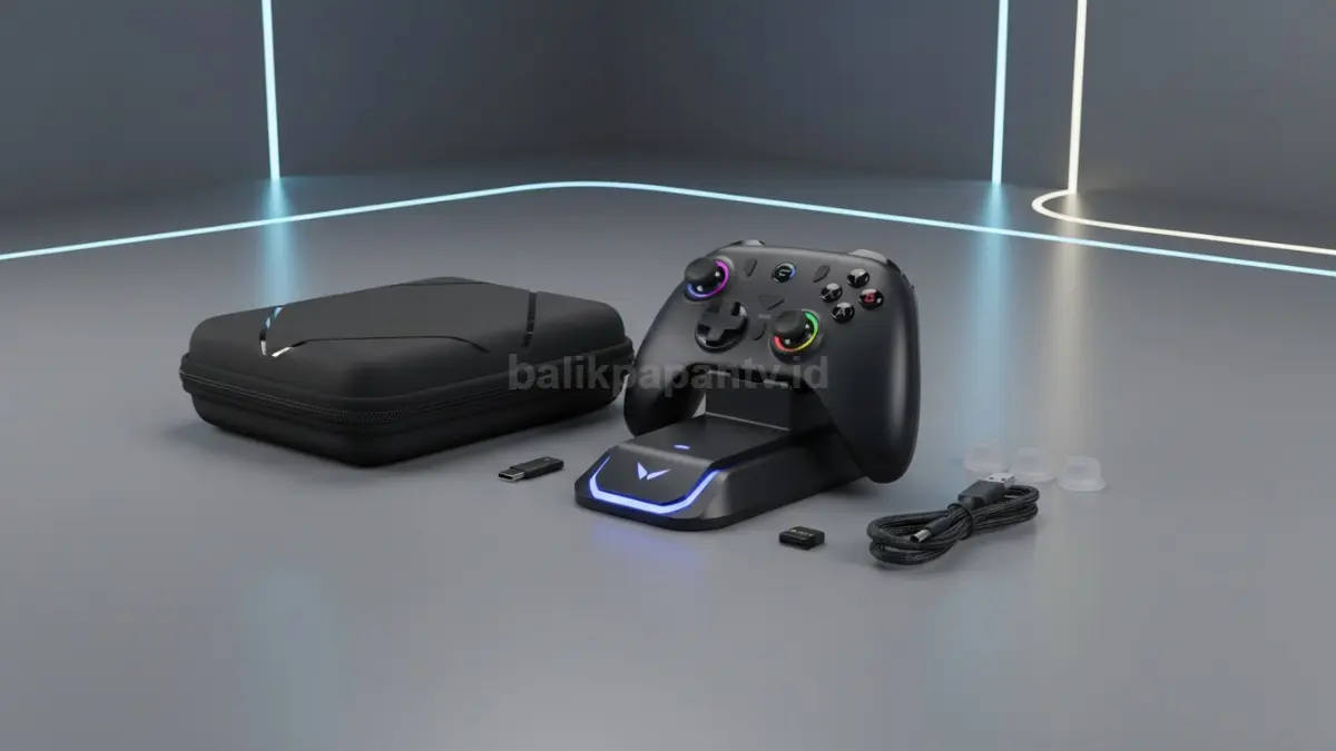 Paket penjualan lengkap gamepad dengan docking charger dan case kokoh