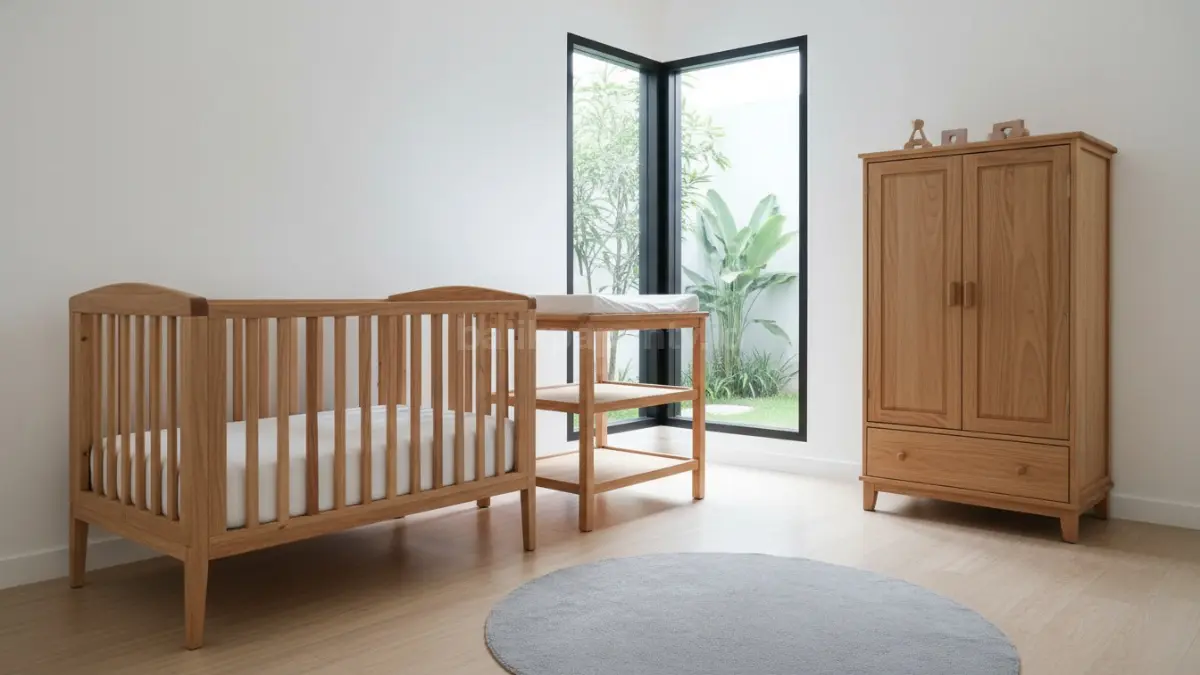 Perabot kamar bayi sederhana dan kokoh untuk keamanan maksimal
