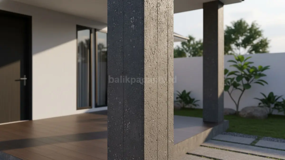 Tiang Kotak Polos Beton Ekspos