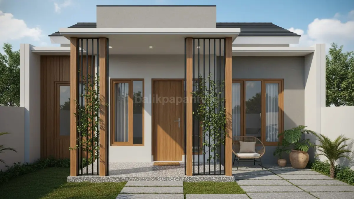 tiang teras kotak minimalis modern dengan desain elegan rumah masa kini