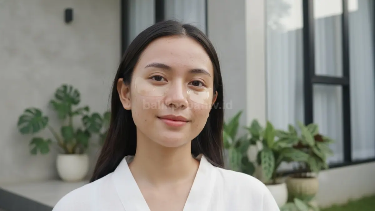 Wajah dengan flek hitam dan perawatan skincare modern