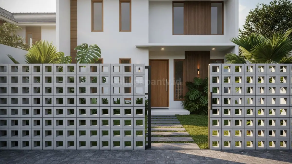 Pagar roster beton berlubang