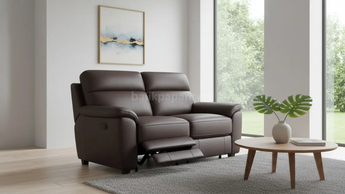 Recliner Premium dengan Material Kulit atau Leather Look
