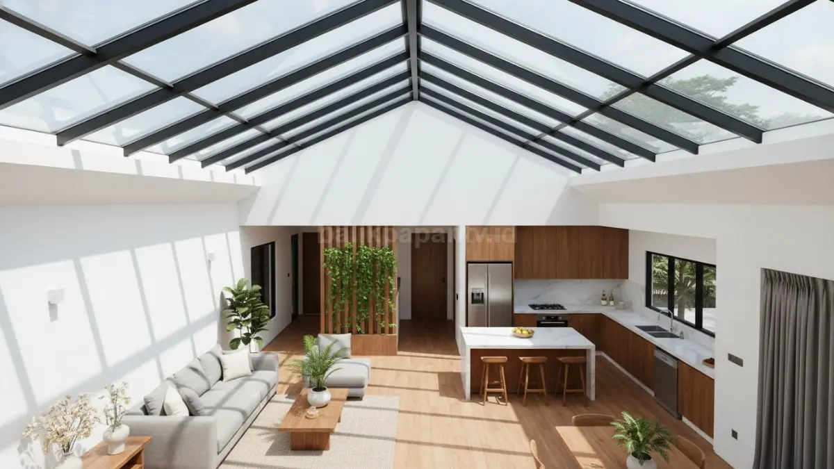 Skylight kaca tempered tetap