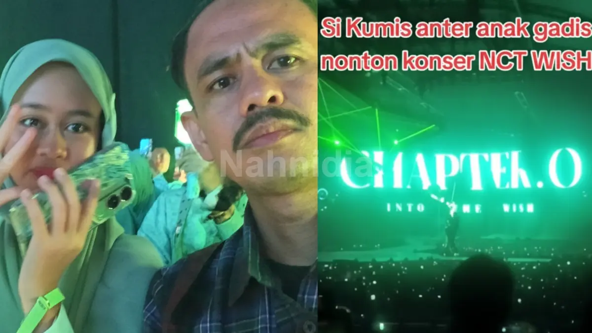 Sosok ayah berkumis mendampingi anak di konser K-Pop, jadi simbol kedekatan keluarga