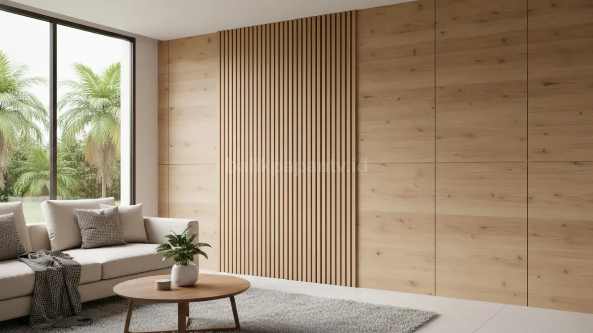 Wall panel kayu atau PVC minimalis