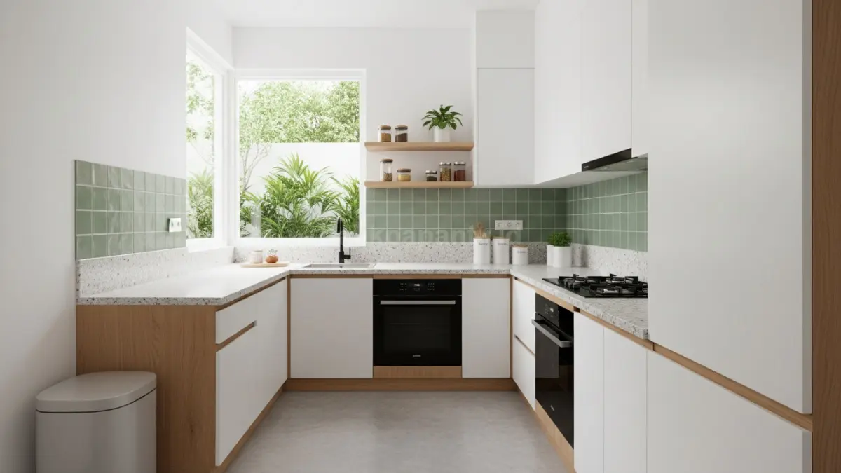 Dapur minimalis modern dengan desain rapi dan pencahayaan terang, bikin ruang kecil terasa luas