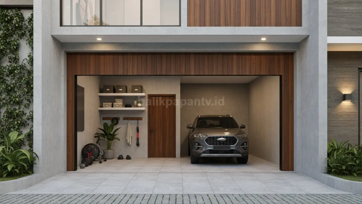 Garasi rumah dengan ukuran tidak proporsional untuk mobil besar