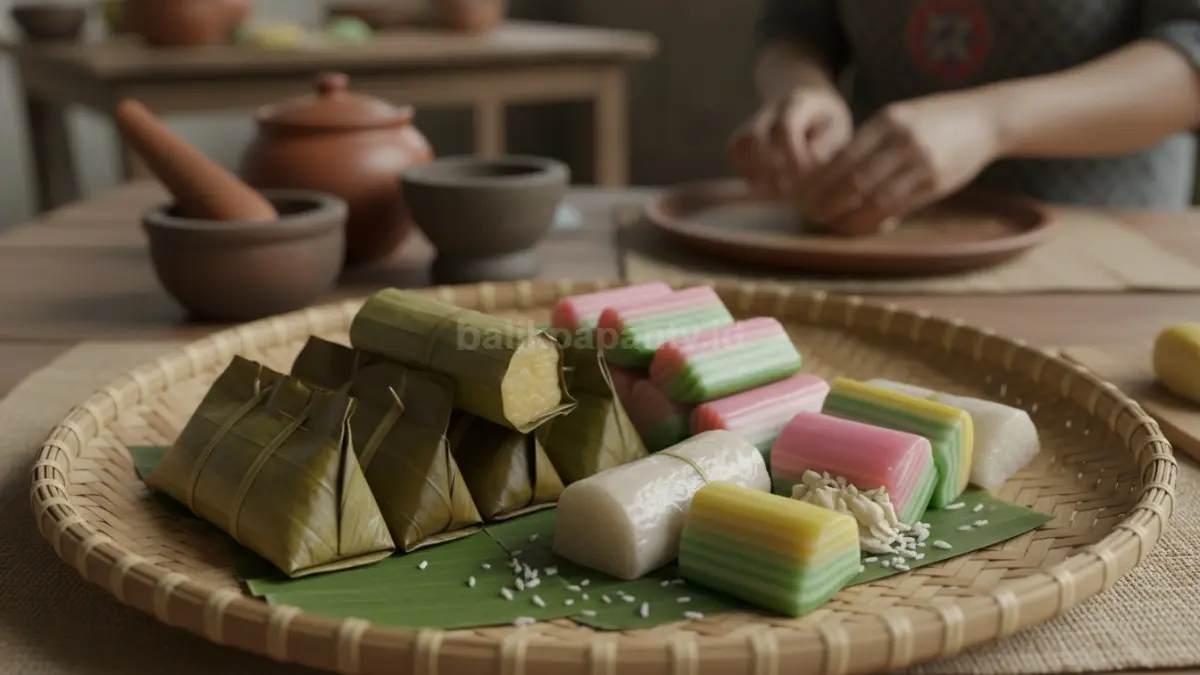 Kue basah tradisional dengan bentuk kemasan yang unik
