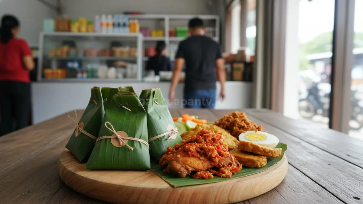 Nasi bungkus daun pisang modern