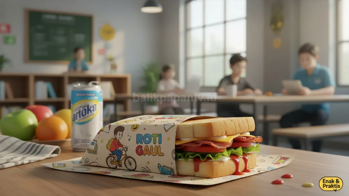  Roti atau sandwich kertas food grade
