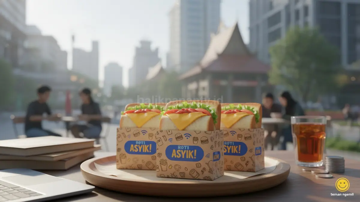  Roti atau sandwich kertas food grade dengan kemasan kertas yang minimalis
