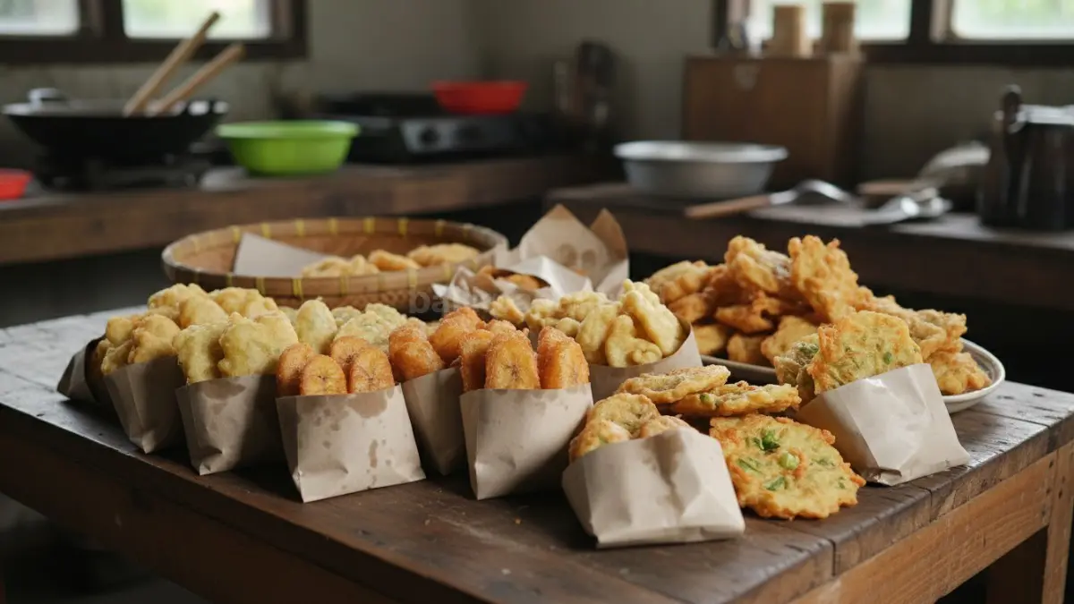 Snack gorengan kemasan kertas minimalis