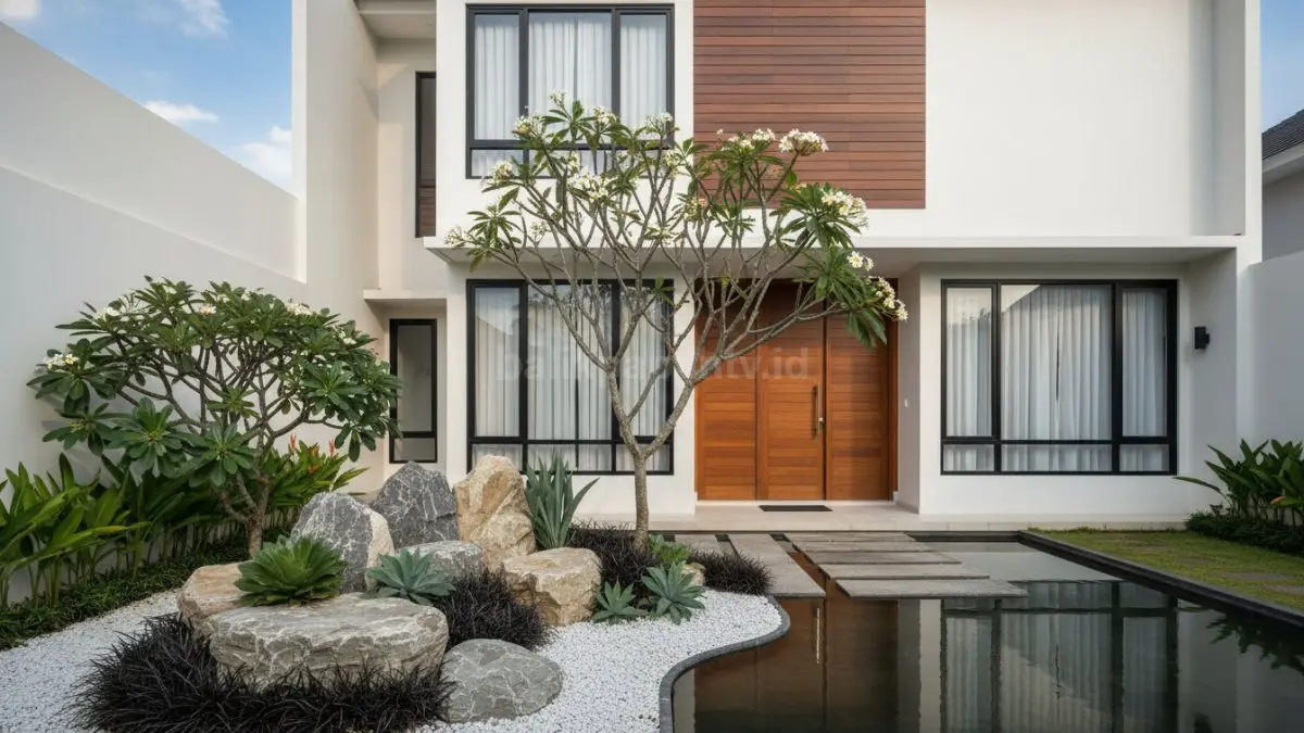 Taman kering minimalis.
