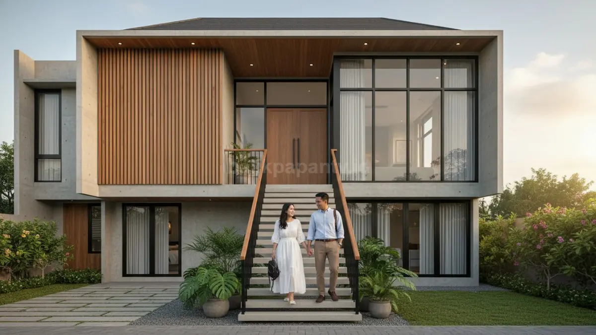 Tangga lurus dengan kemiringan ideal