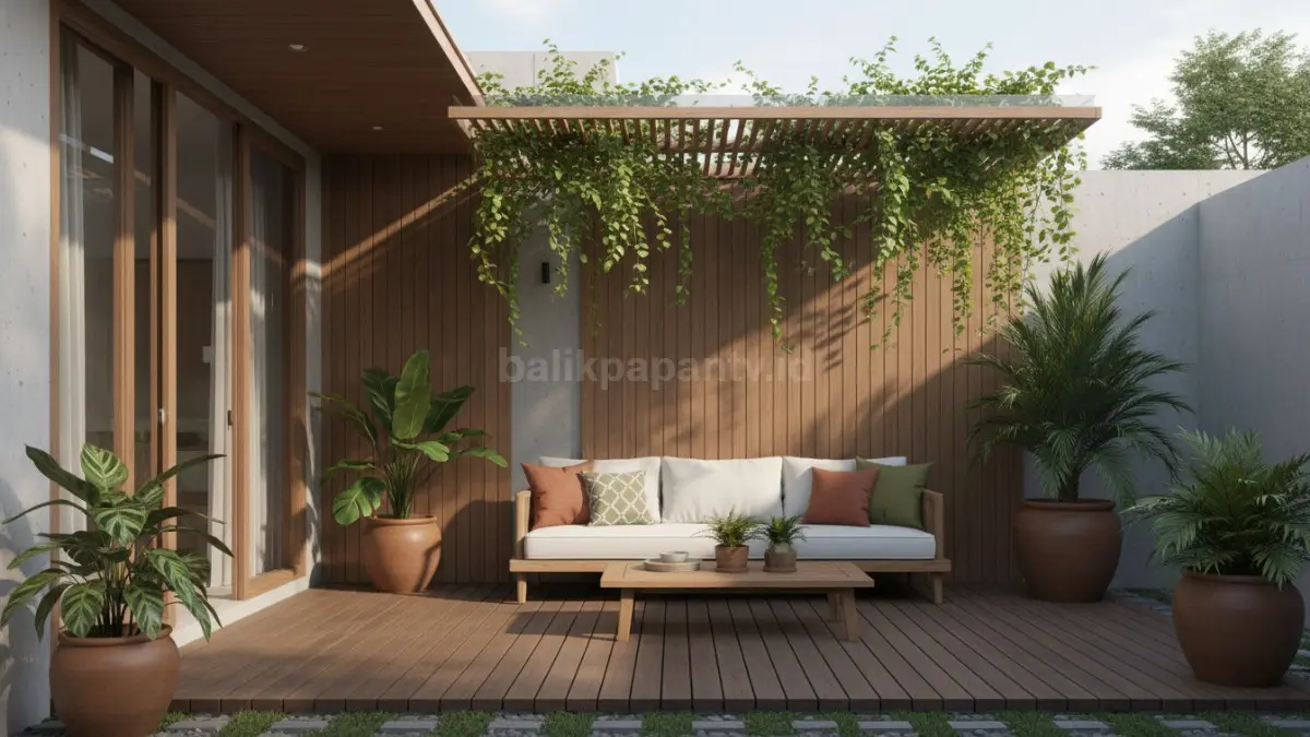 Teras sebagai ruang transisi rumah tropis dengan shading alami