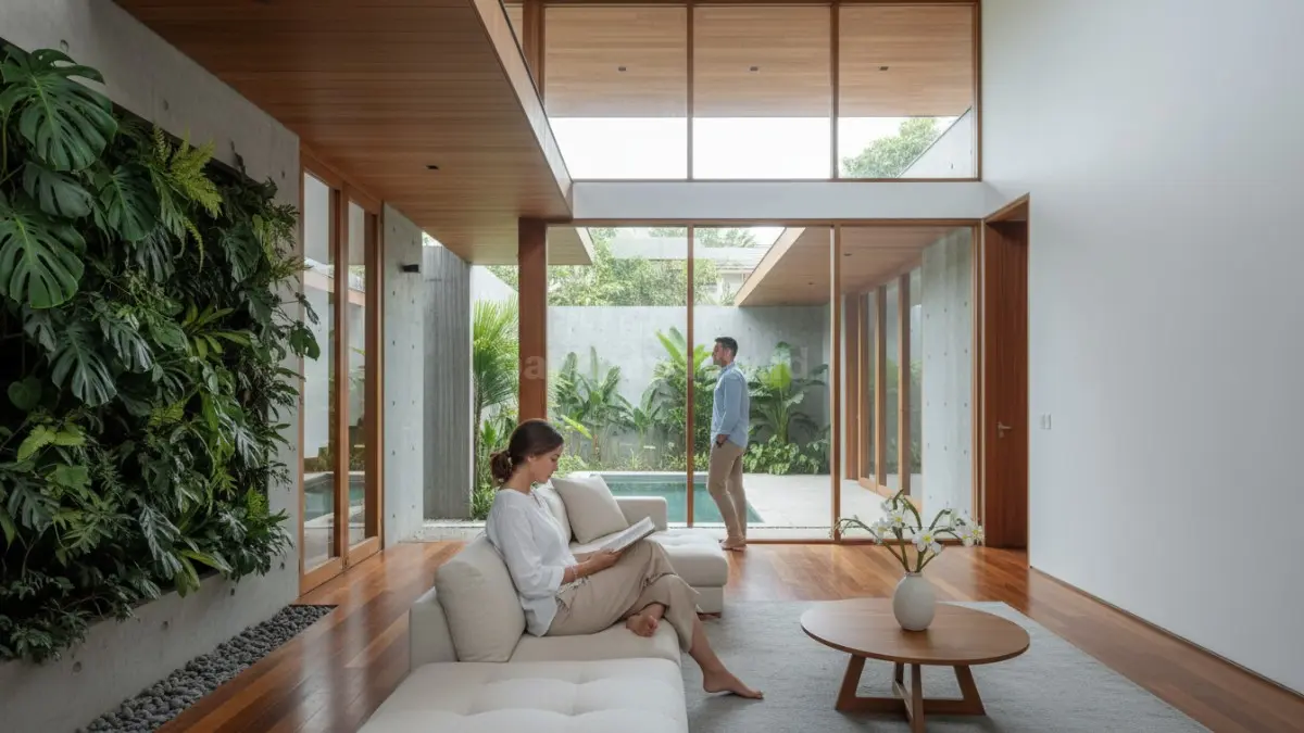 Contoh ruang dengan negative space yang menciptakan kesan luas dan bersih