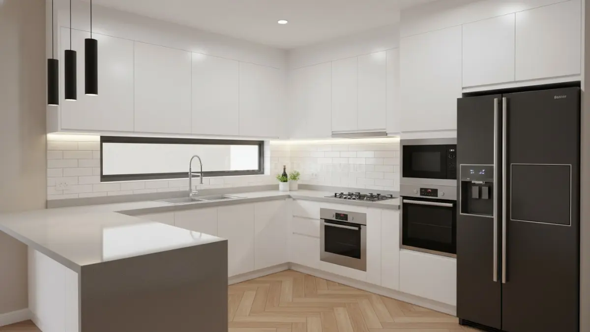 Dapur bentuk L untuk sudut ruangan
