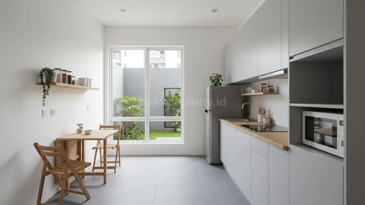 Dapur kecil minimalis dengan desain modern dan hemat ruang
