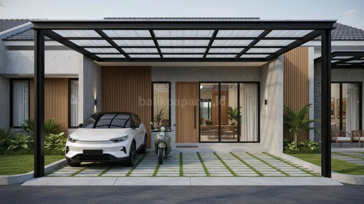 Garasi terbuka minimalis
