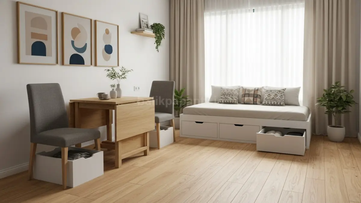 Gunakan furnitur multifungsi yang fleksibel