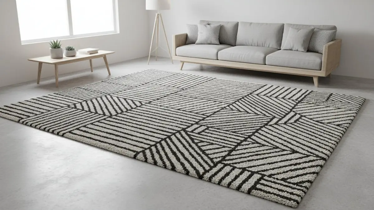 Karpet motif geometris modern