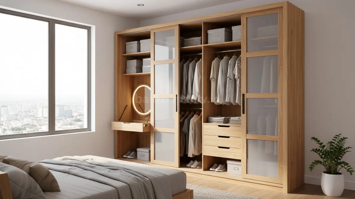 Lemari pakaian modern sliding minimalis bikin kamar terasa luas dan rapi
