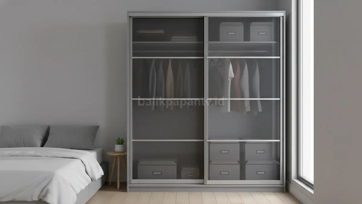  Lemari sliding door hemat ruang gerak