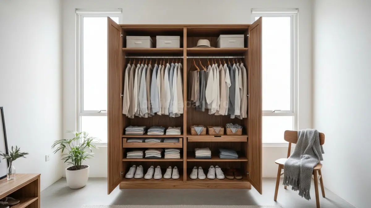 Lemari terbuka (open wardrobe)
