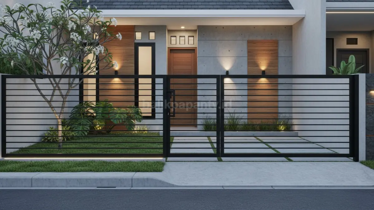 Pagar Besi Hollow Garis Horizontal