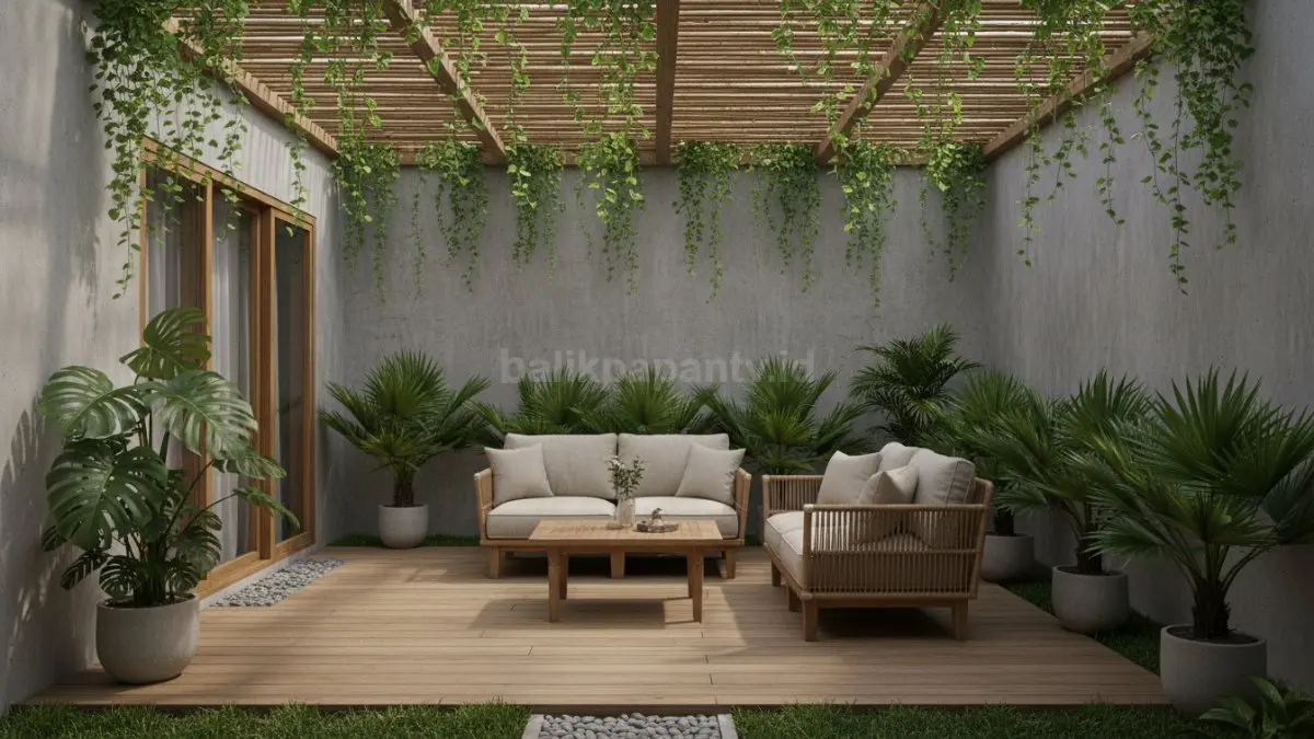  Teras Hijau dengan Tanaman Natural