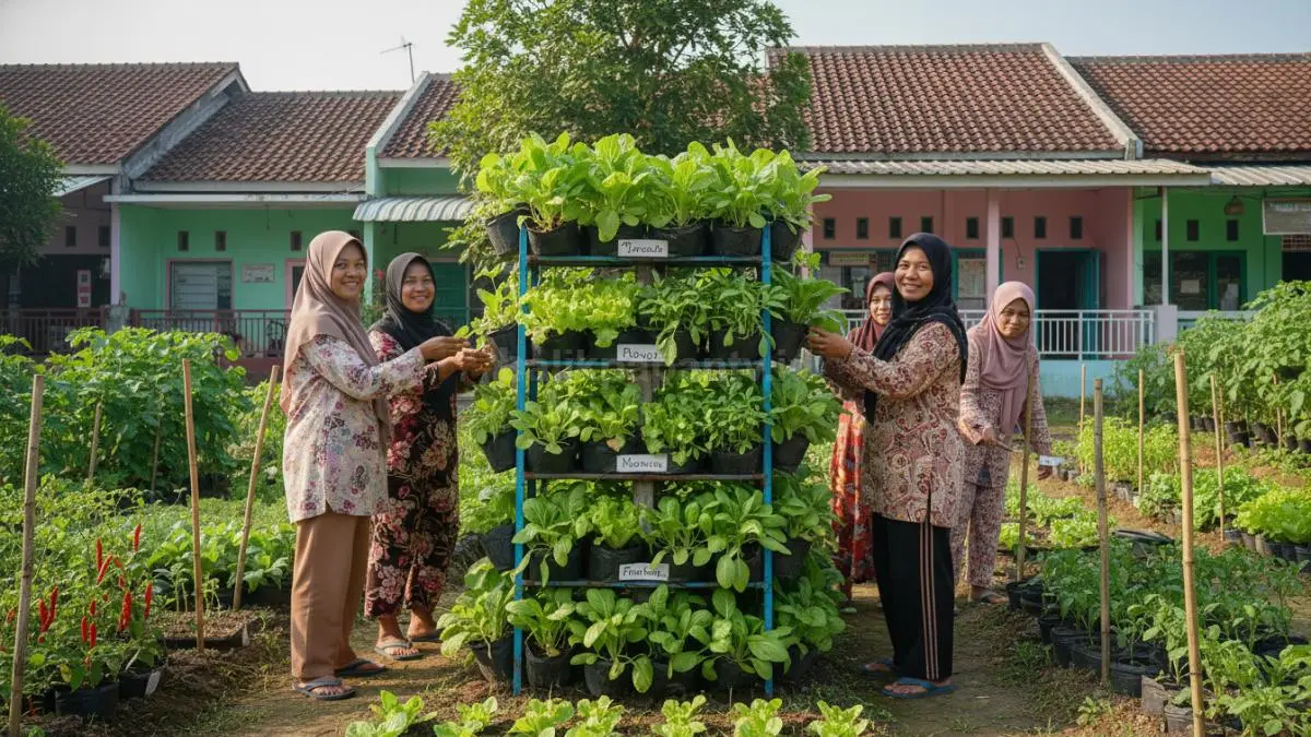 Warga berkumpul di posyandu, merawat tanaman bersama