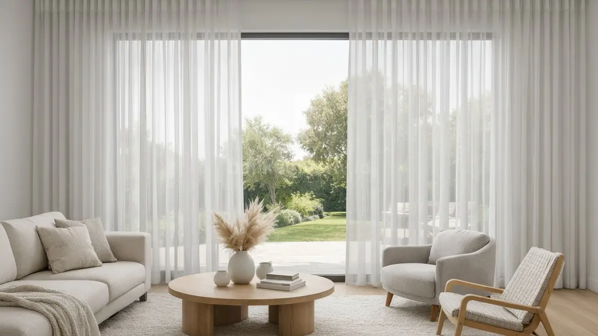 Gorden rumah model sheer curtain (gorden tipis transparan).