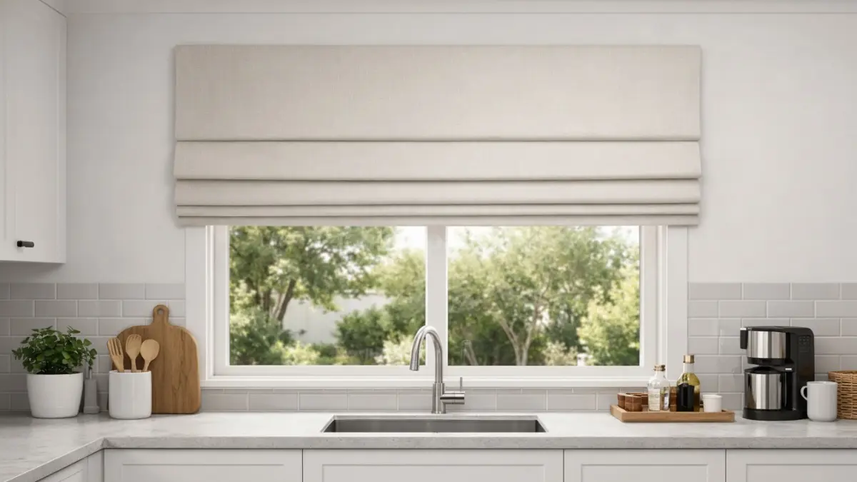 Gorden rumah roman shade (gorden lipat modern).