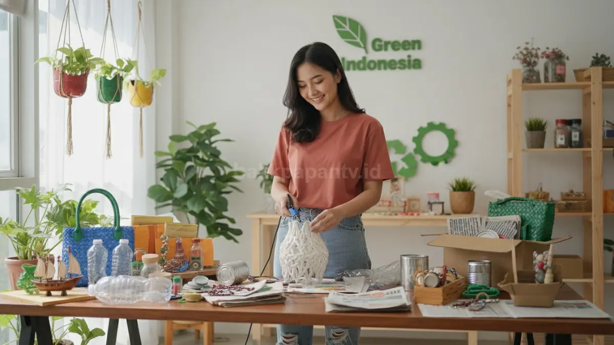 Aktivitas mendaur ulang sampah rumah tangga jadi produk kreatif bernilai guna dan punya peluang ekonomi baru