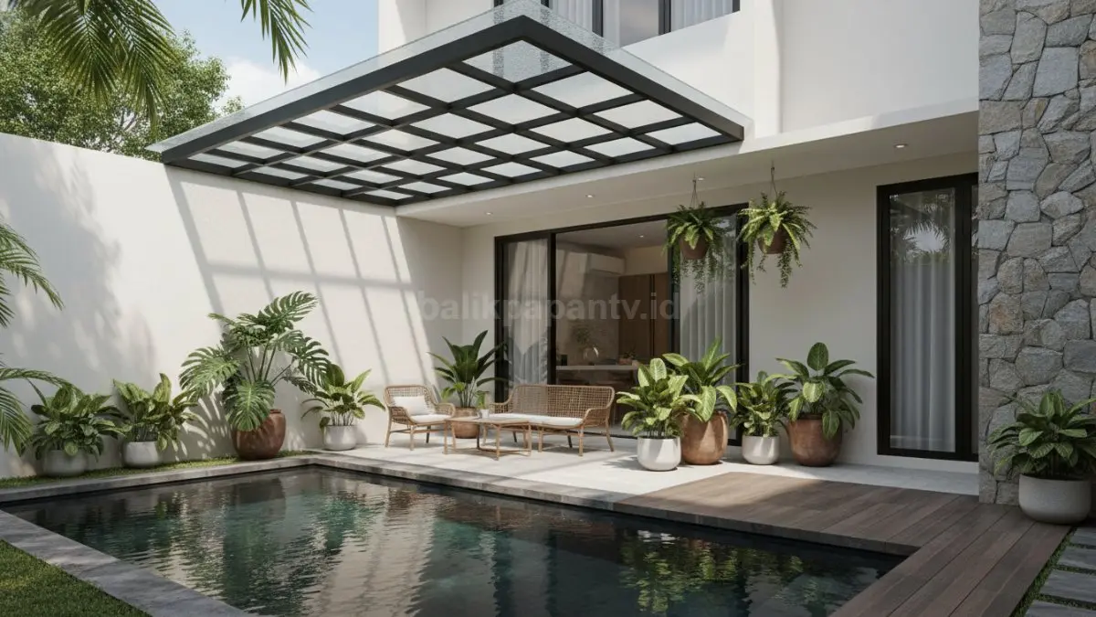 Contoh kanopi rumah di iklim tropis dengan pencahayaan alami optimal