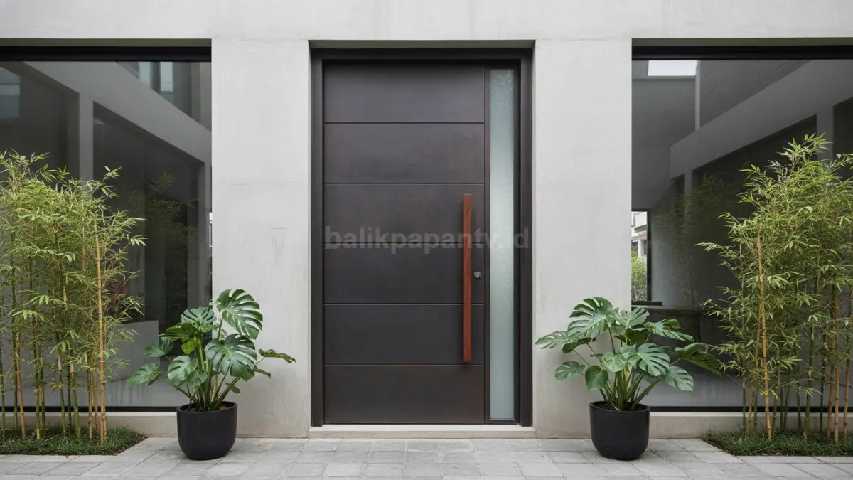 Desain pintu unik modern dengan konsep minimalis dan elegan
