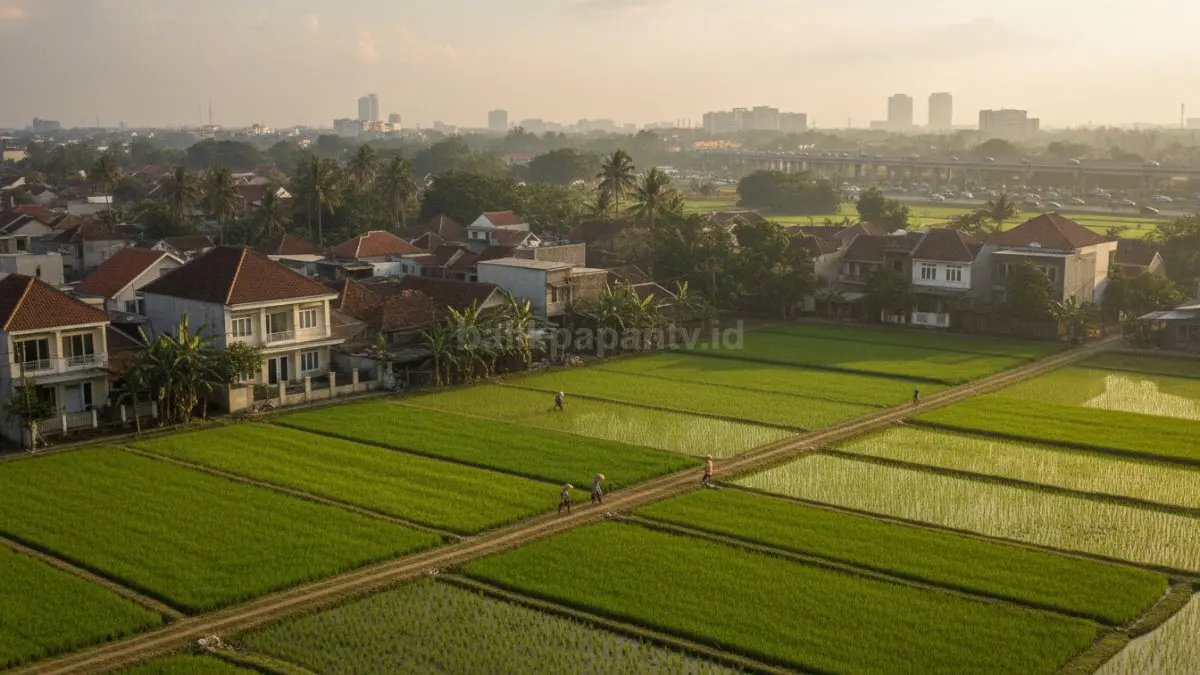 Ilustrasi Lahan Pertanian diantara lahan Pemukiman
