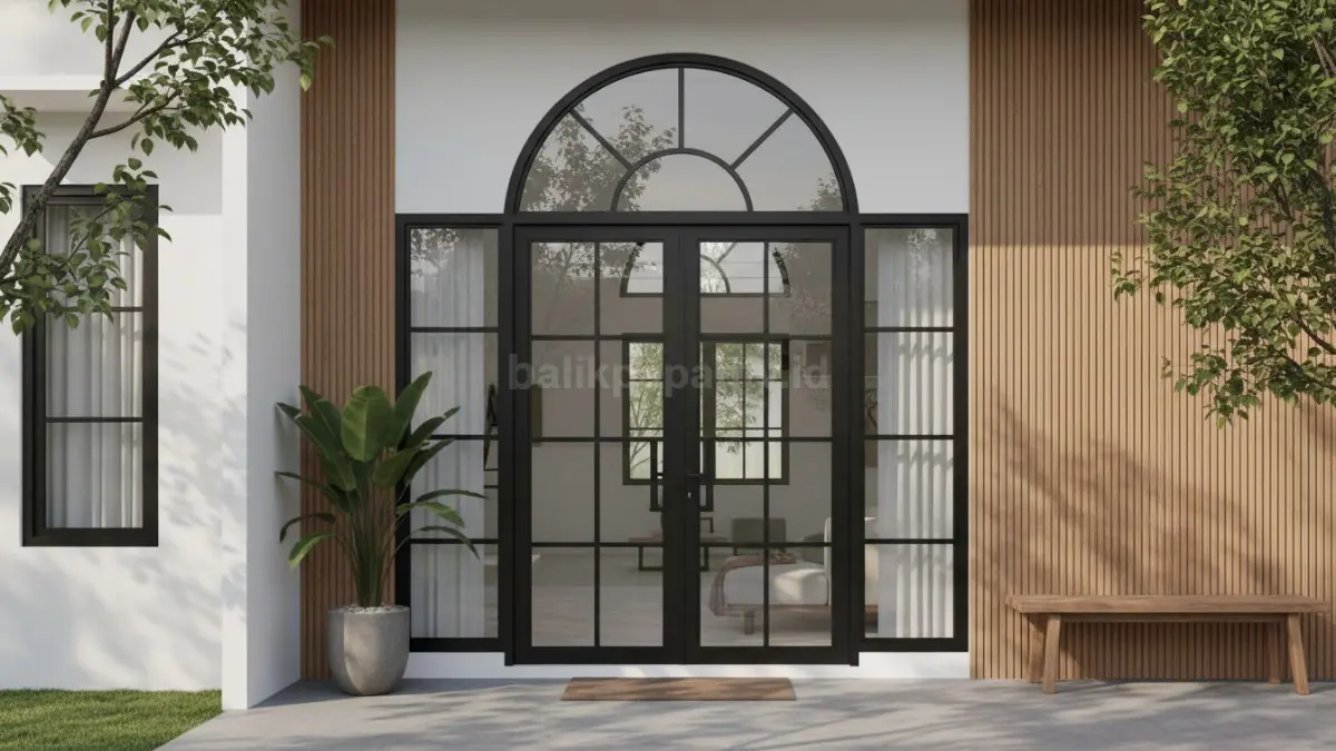 Ilustrasi pintu rumah sebagai elemen desain utama hunian modern