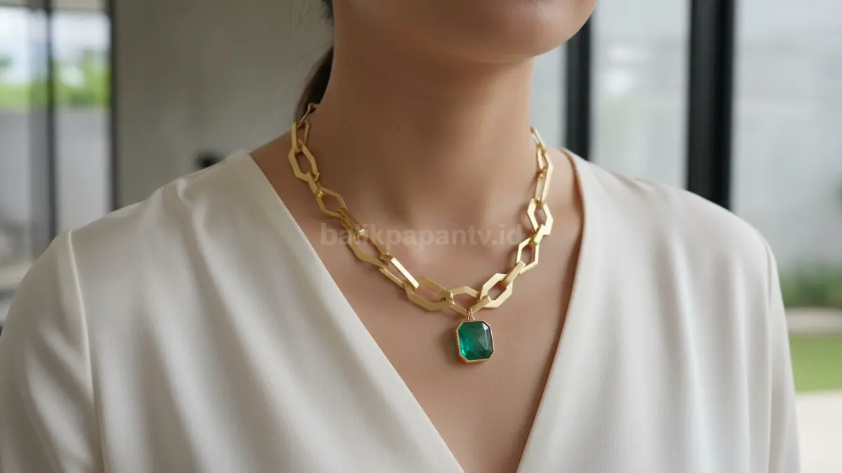 Kalung emas wanita dengan desain elegan dan modern