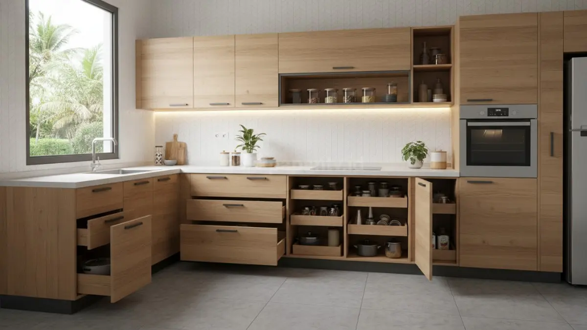 Kitchen Set Modular dengan Penyimpanan Maksimal