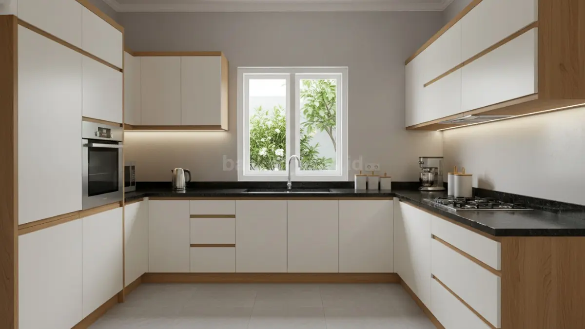 Lemari Dapur Built-in Menyatu Dinding