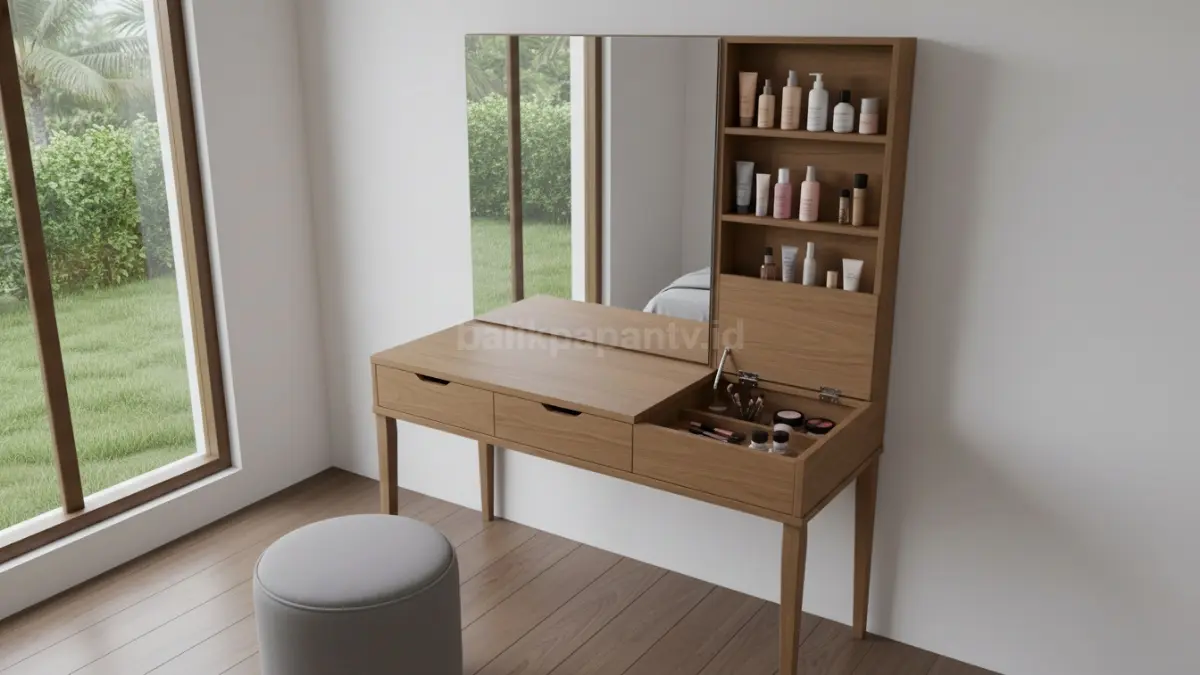 Meja Rias dengan Storage Tersembunyi